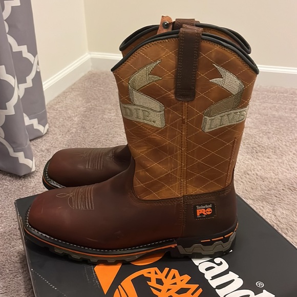 Timberland Pro AG Boss Independence Pull On Boots Live Free Or Die WIDE Mens 8